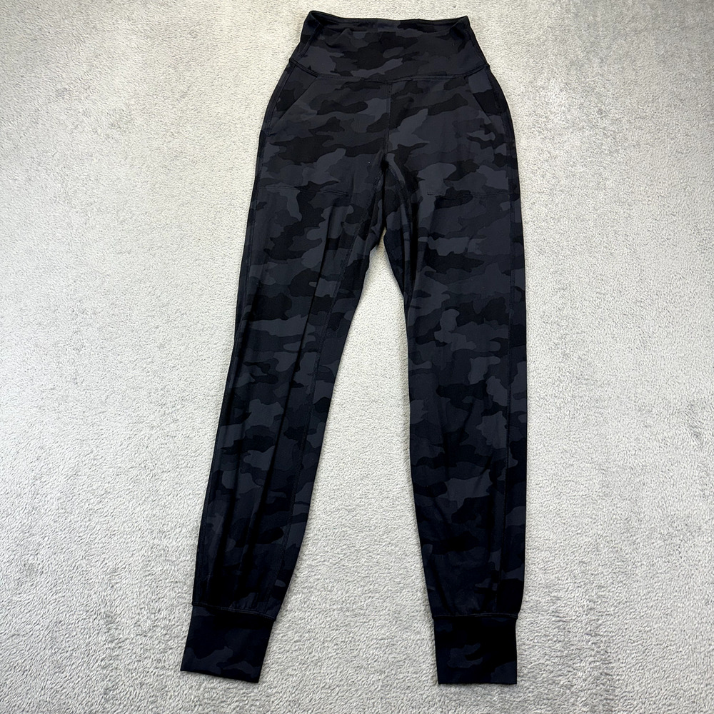 Lululemon Align Jogger Pant Black Camo Womens 2 Yoga 28" High Rise Pockets
